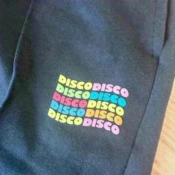 BTS Wide Leg Black Sweats Track Pants Size M - Picture 4 of 4